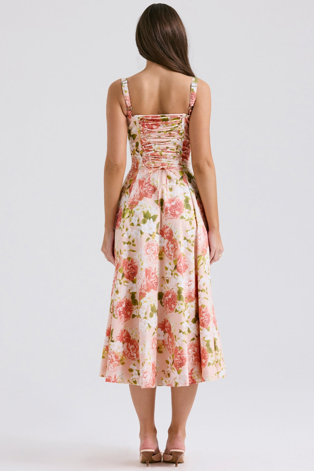 Melivya™ CARMEN PINK PEONY PRINT COTTON BUSTIER - Pink