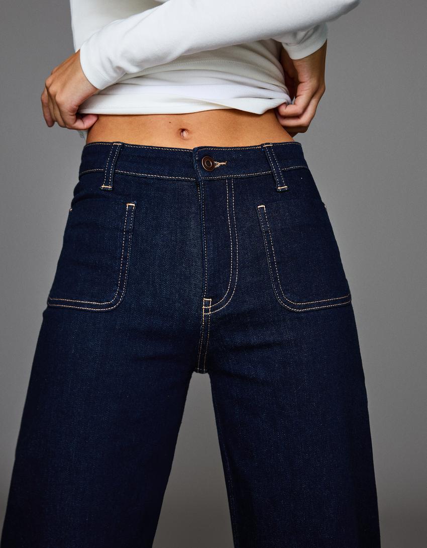 Melivya™ Indigo Ease Wide Flare Jeans