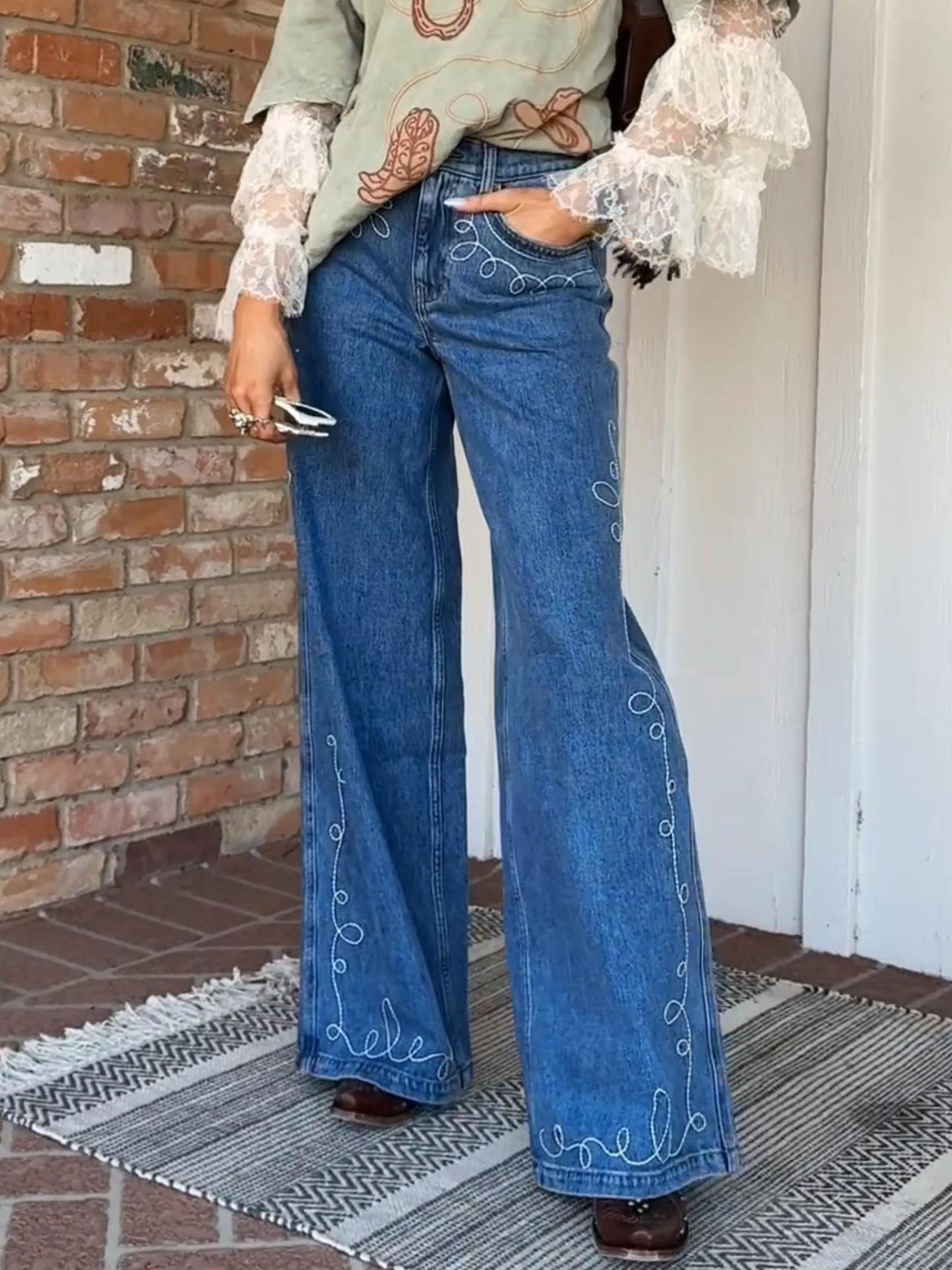 Melivya™ Bay Western Jeans – Desert Vintage