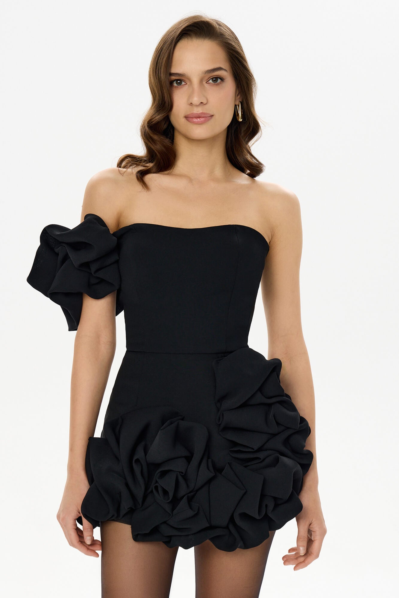 Melivya™ Flounced Bottom One Shoulder Bustier Dress