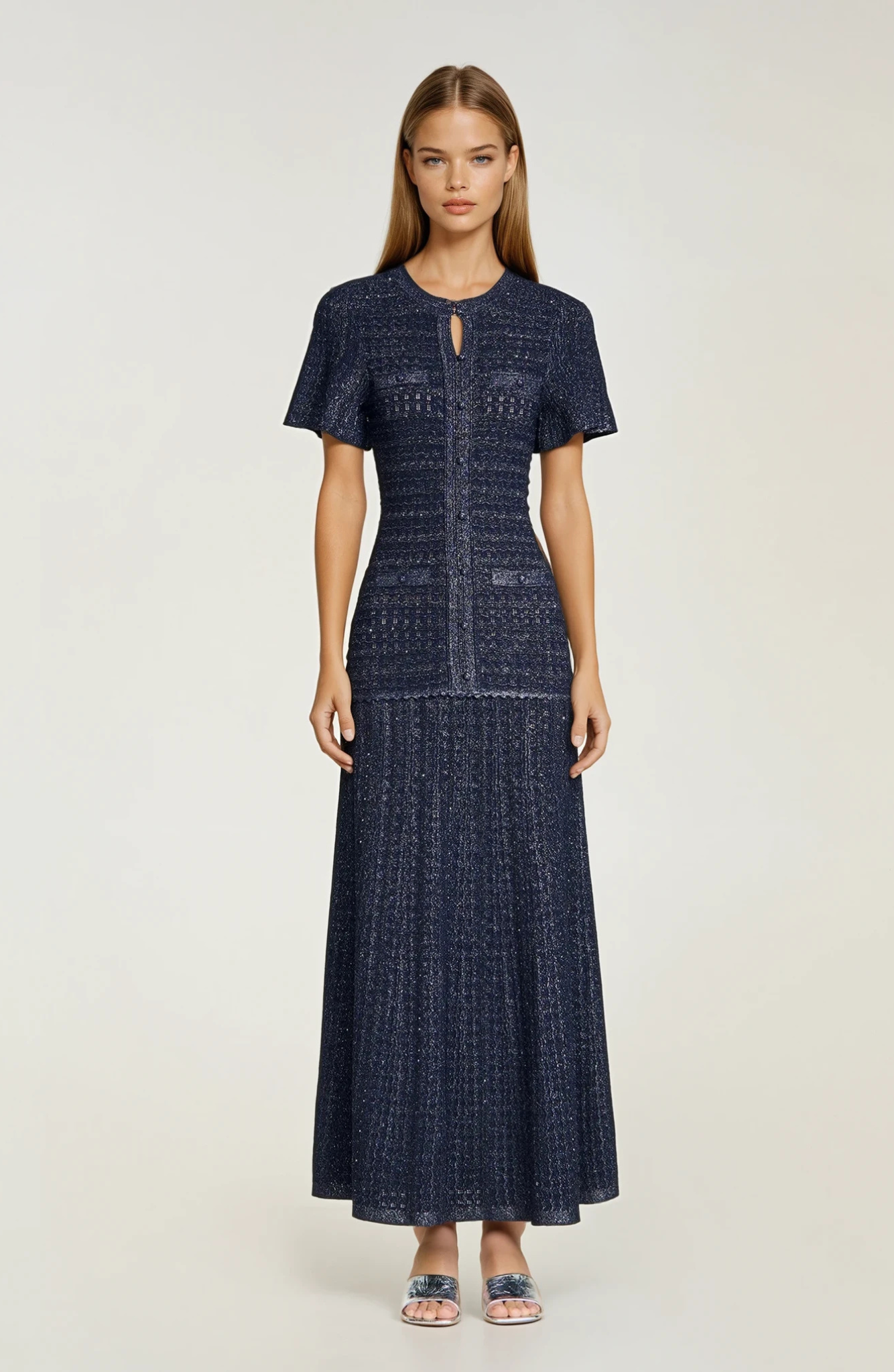 Melivya™ RHINESTONE KNIT MAXI DRESS