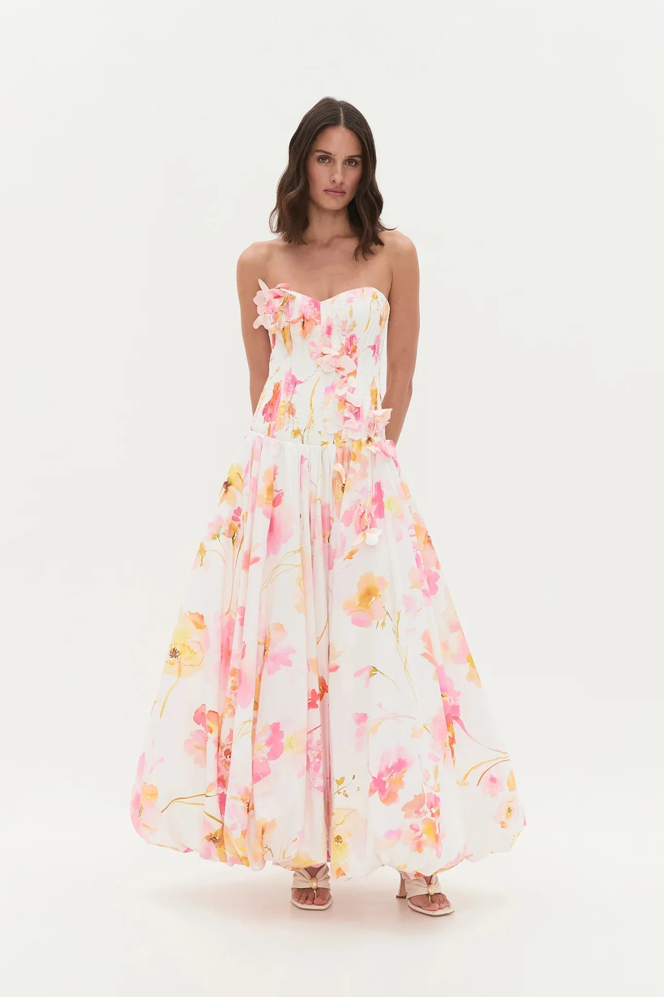 Melivya™ Golden Garden Strapless Gown