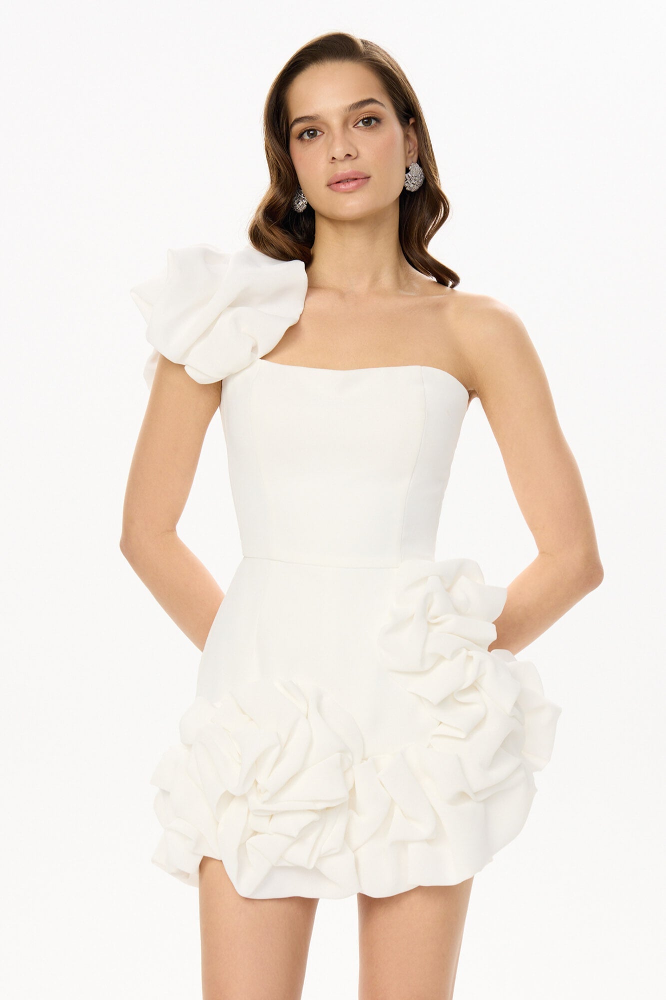 Melivya™ Flounced Bottom One Shoulder Bustier Dress