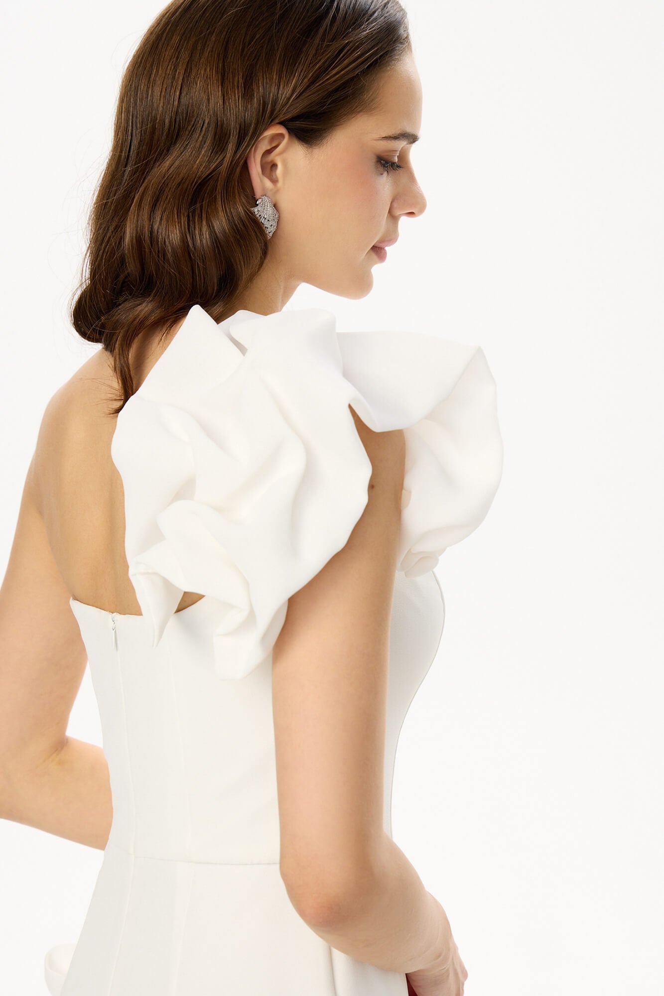 Melivya™ Flounced Bottom One Shoulder Bustier Dress