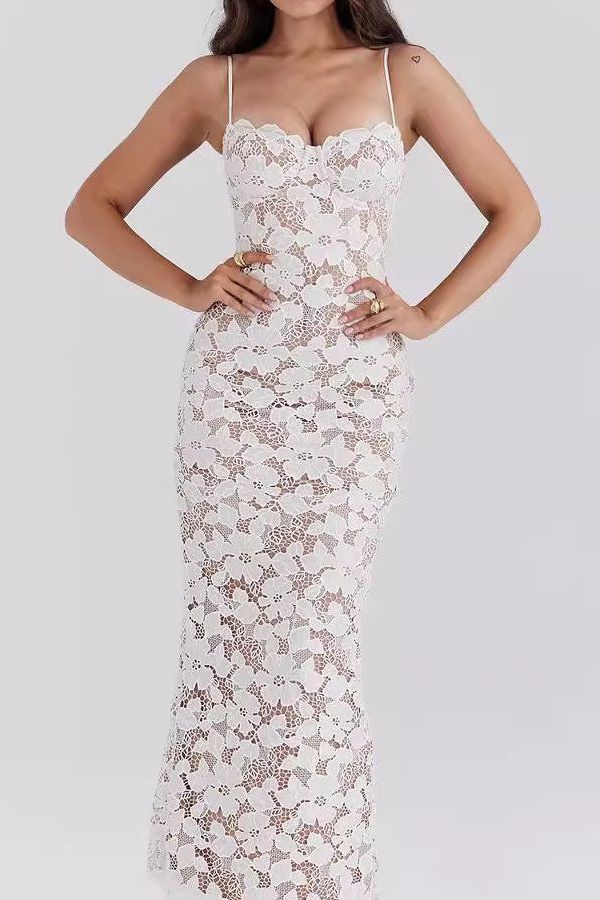 Melivya™ Isabella- Pearl Blossom Maxi Dress