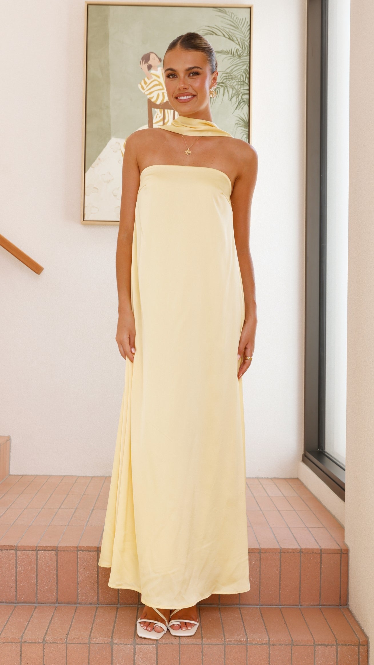 Melivya™ Strapless Scarf Maxi Dress