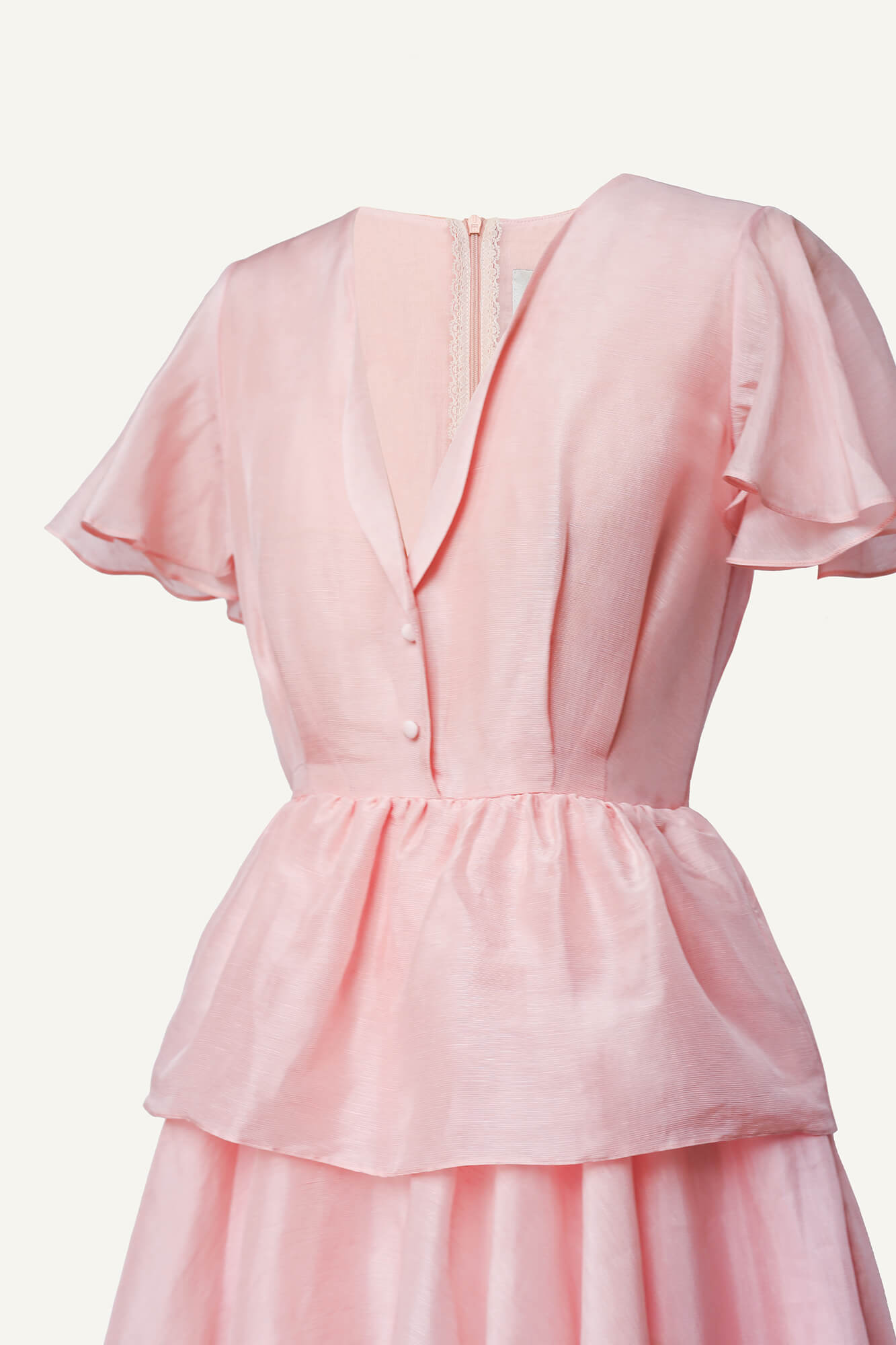 Melivya™ Mini Dress with Peplum and Ruffle Sleeves