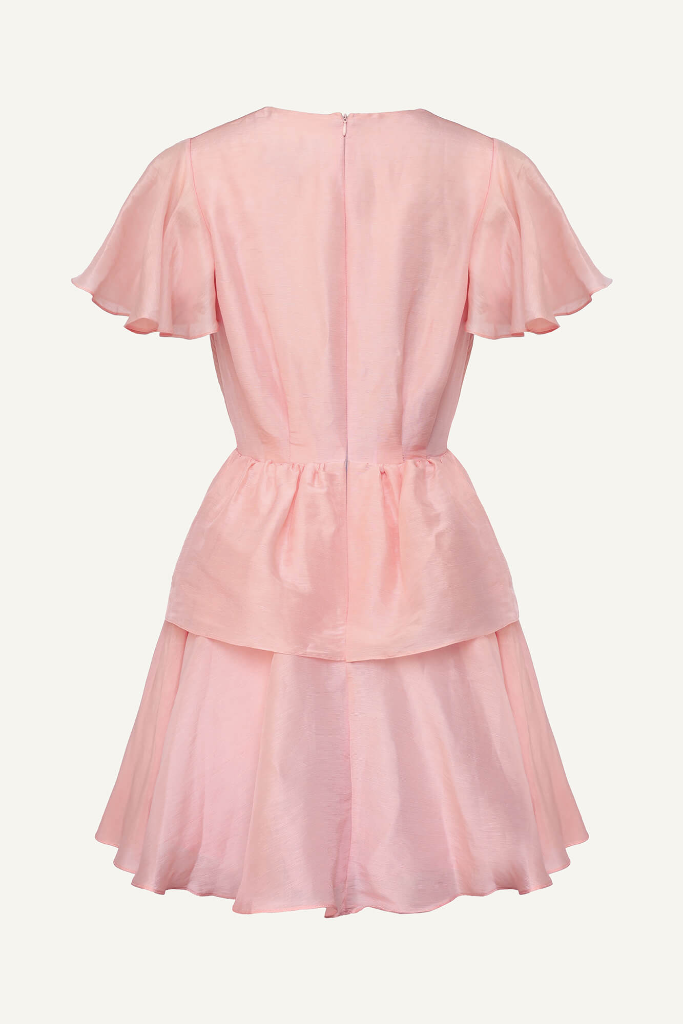 Melivya™ Mini Dress with Peplum and Ruffle Sleeves