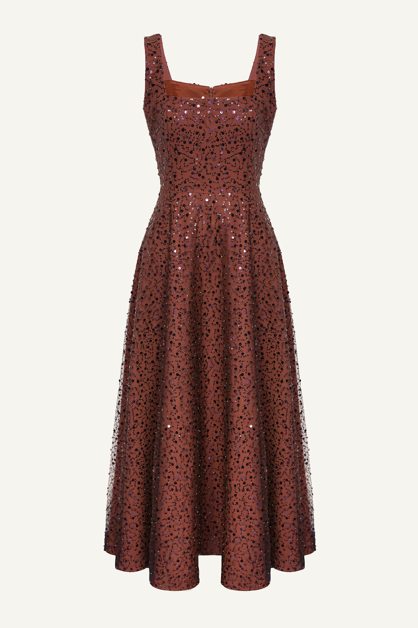 Melivya™ Embellished Midi Dress with Sequins and Beads