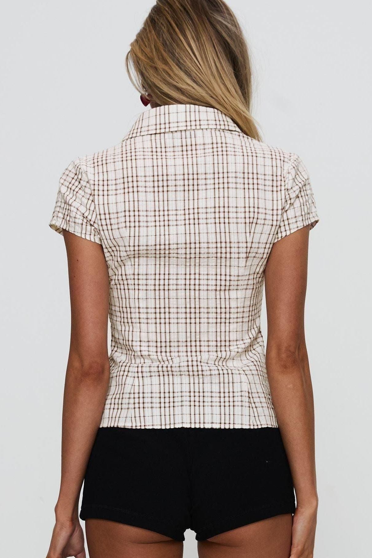 Melivya™ - Brown Lady Blouse