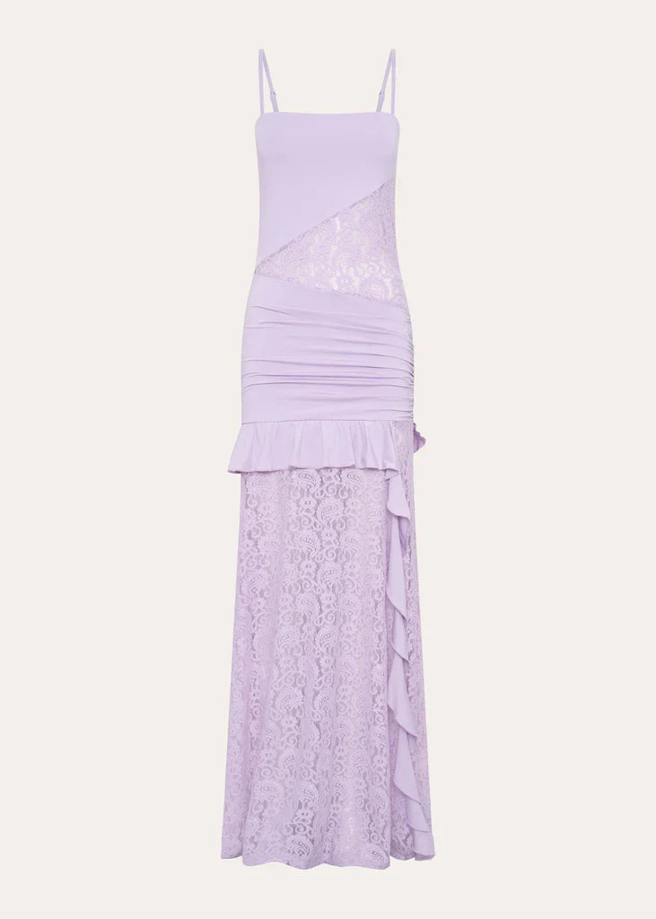 Melivya™ Lilac Veil Ruffle Gown