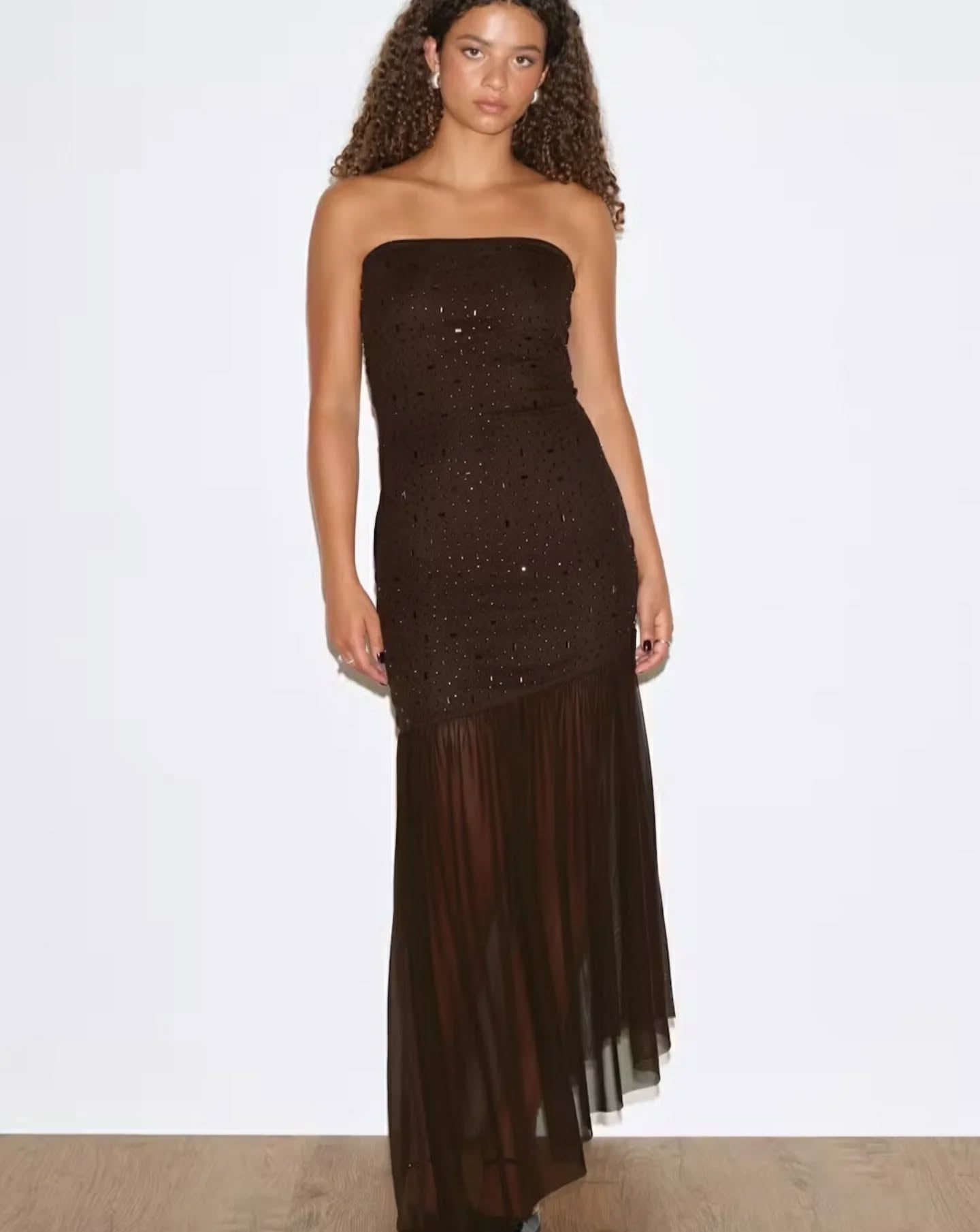 Melivya™ Amber Veil Strapless Gown
