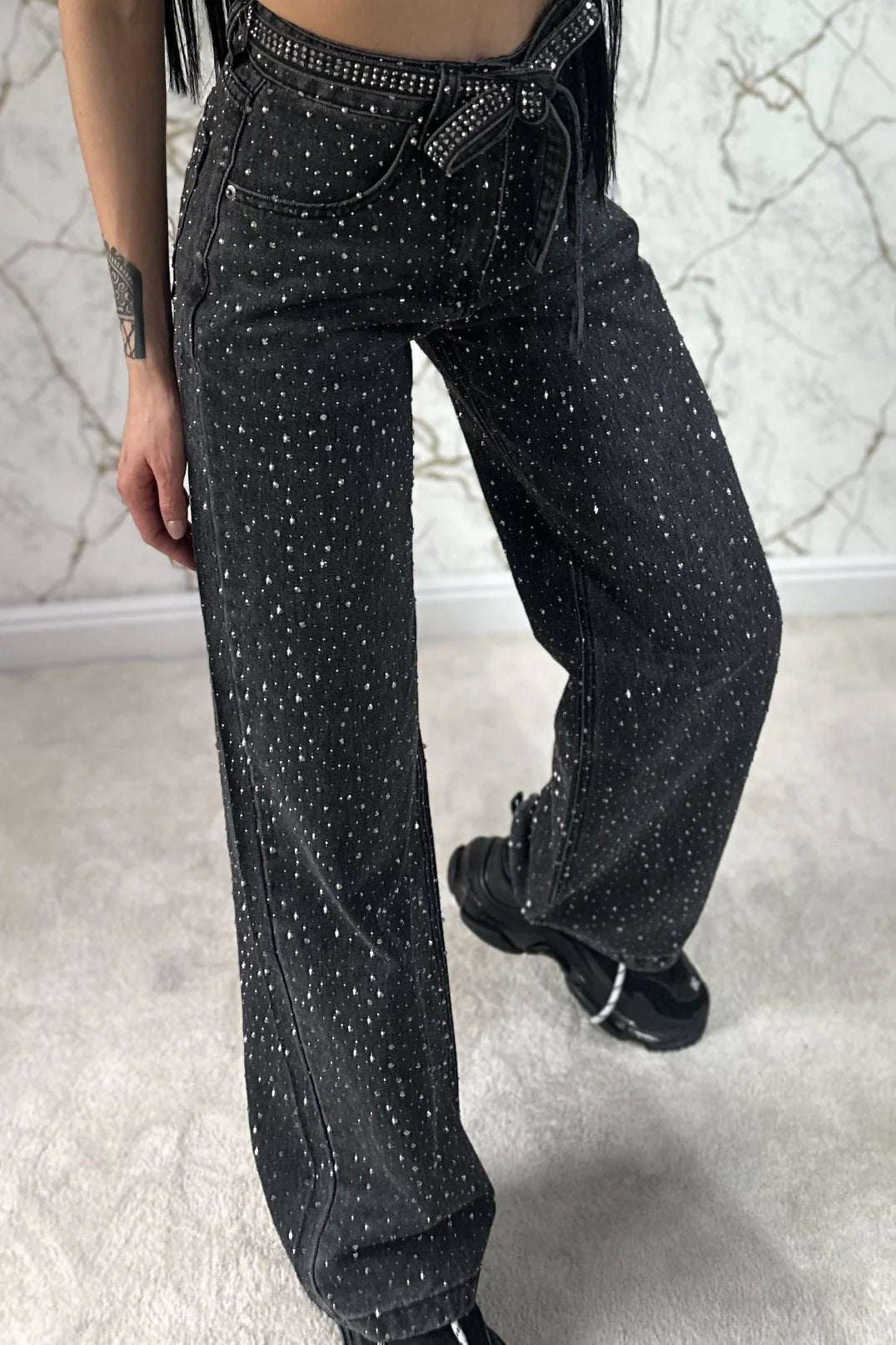 Melivya™ Starlight Bling Wide Jeans