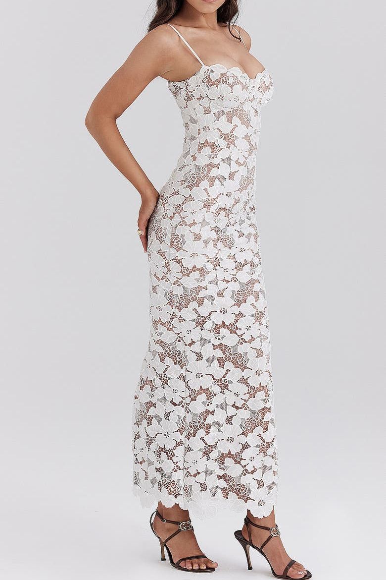 Melivya™ Isabella- Pearl Blossom Maxi Dress