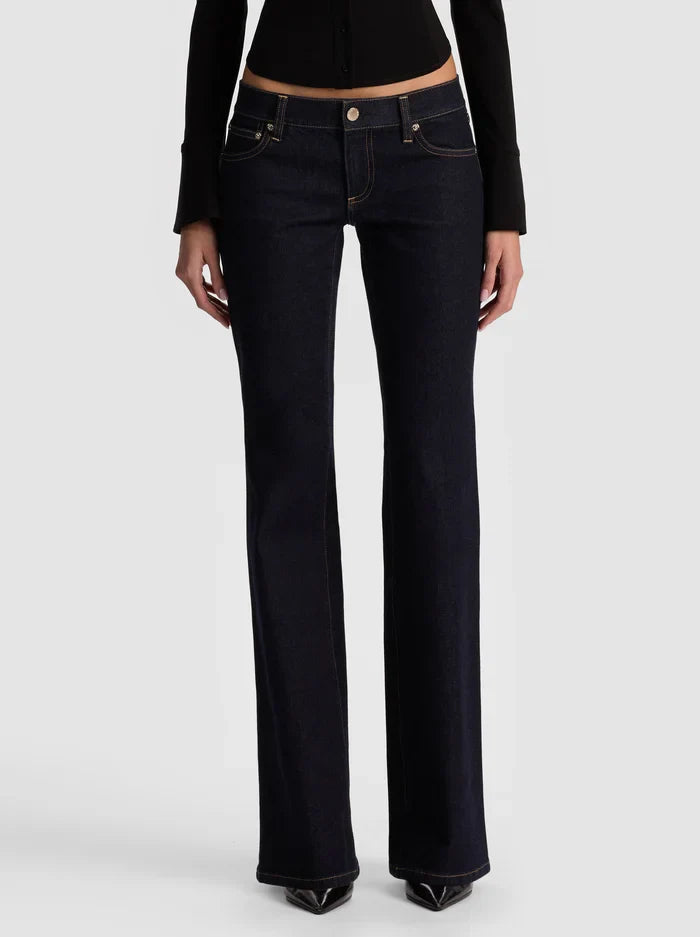 Melivya™ Dark Blue Low-Rise Bootcut Jeans