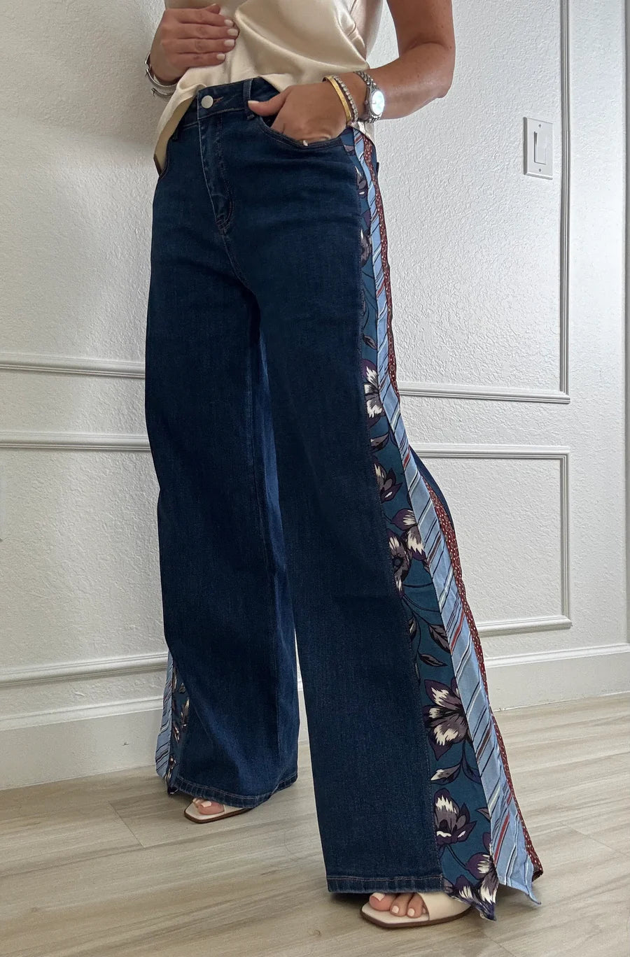 Melivya™ Patchwork Harmony Flare Jeans