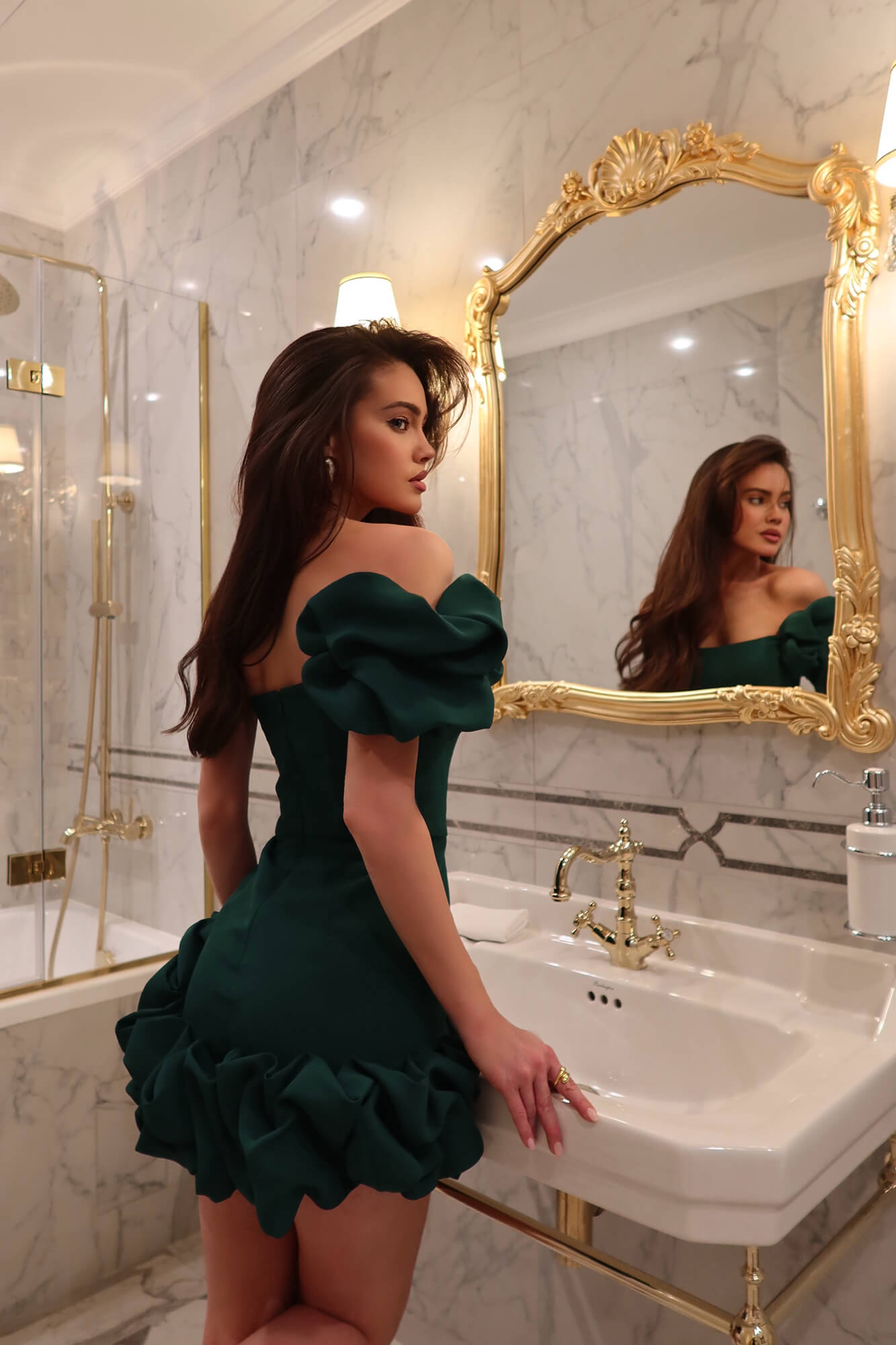 Melivya™ Flounced Bottom One Shoulder Bustier Dress