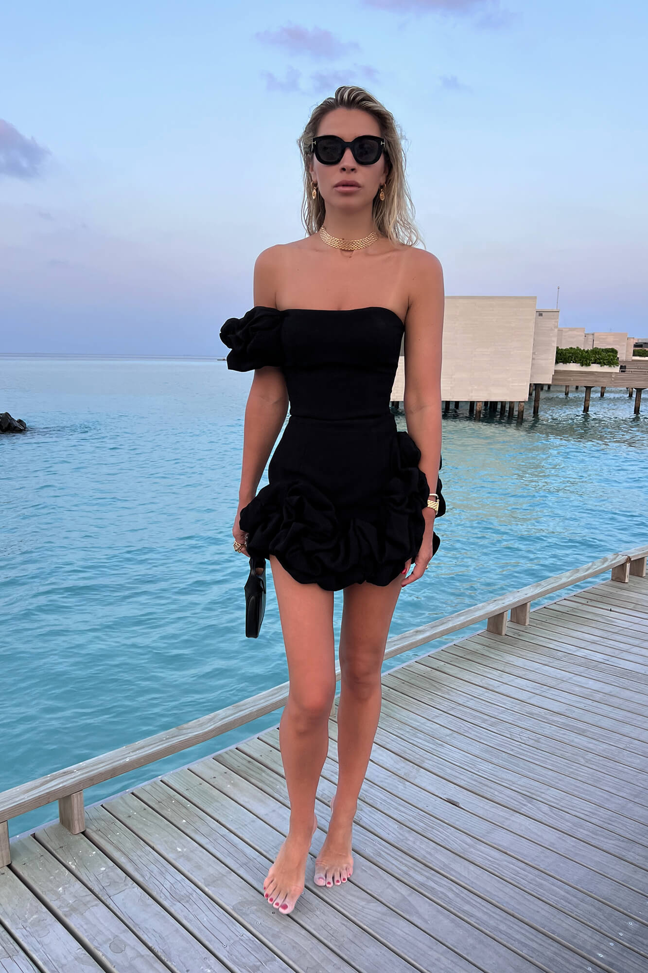 Melivya™ Flounced Bottom One Shoulder Bustier Dress