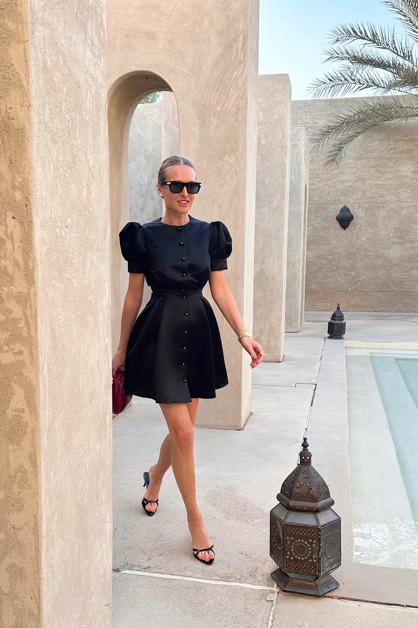 Melivya™ Button Front Mini Dress