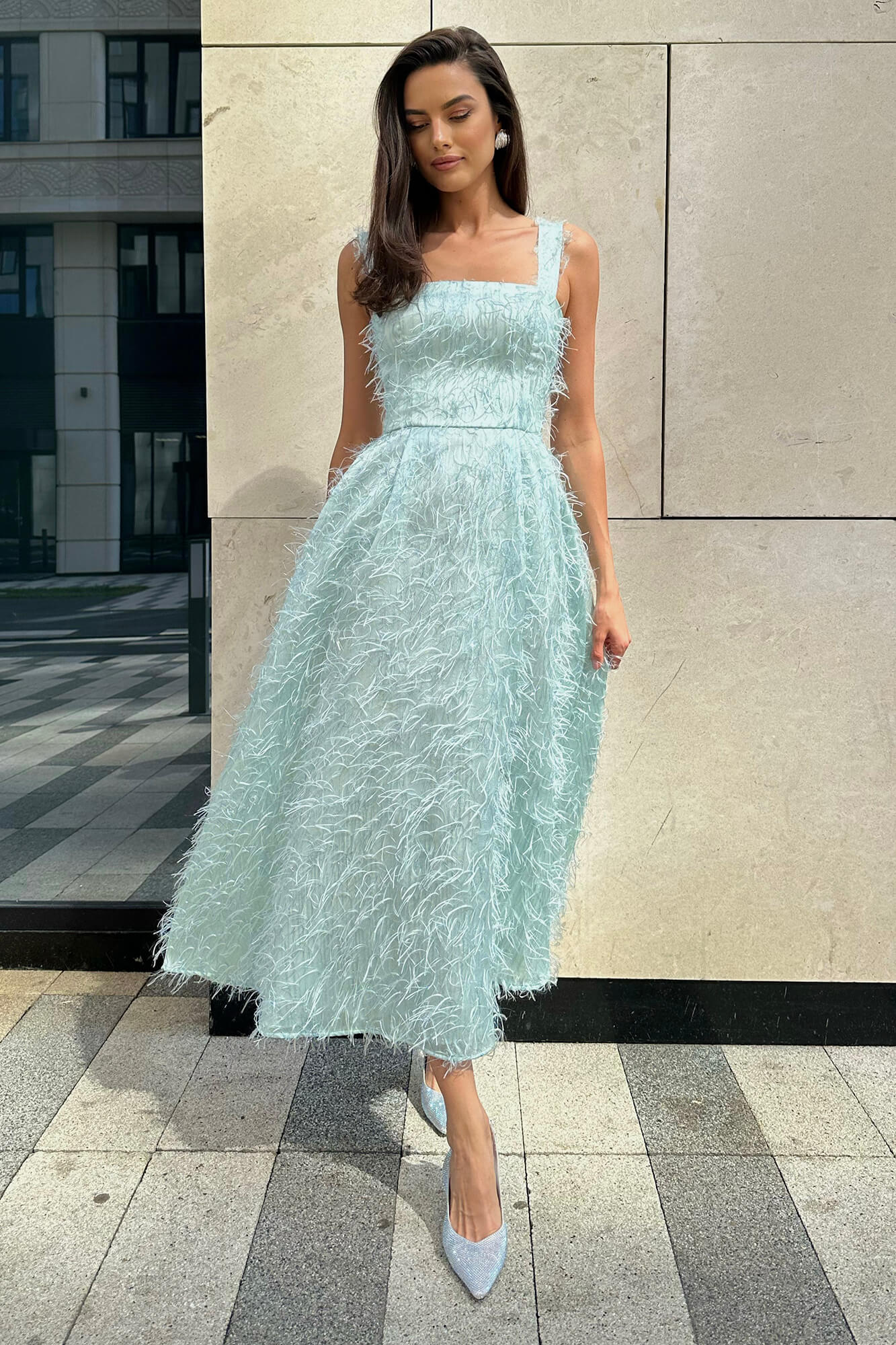 Melivya™ Pleated Corset Midi Dress