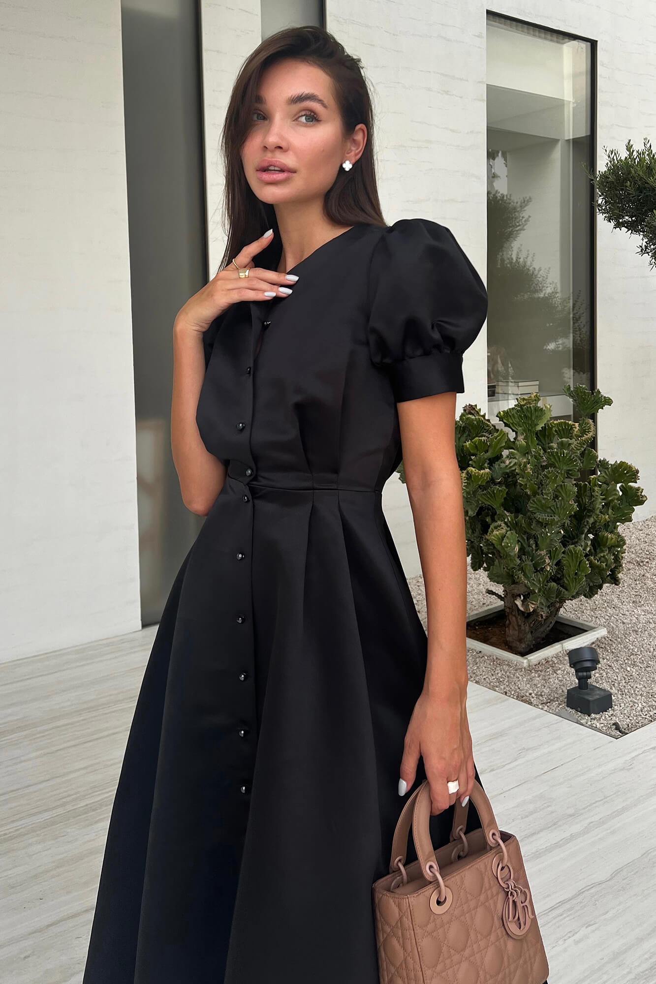 Melivya™ Button Front Midi Dress