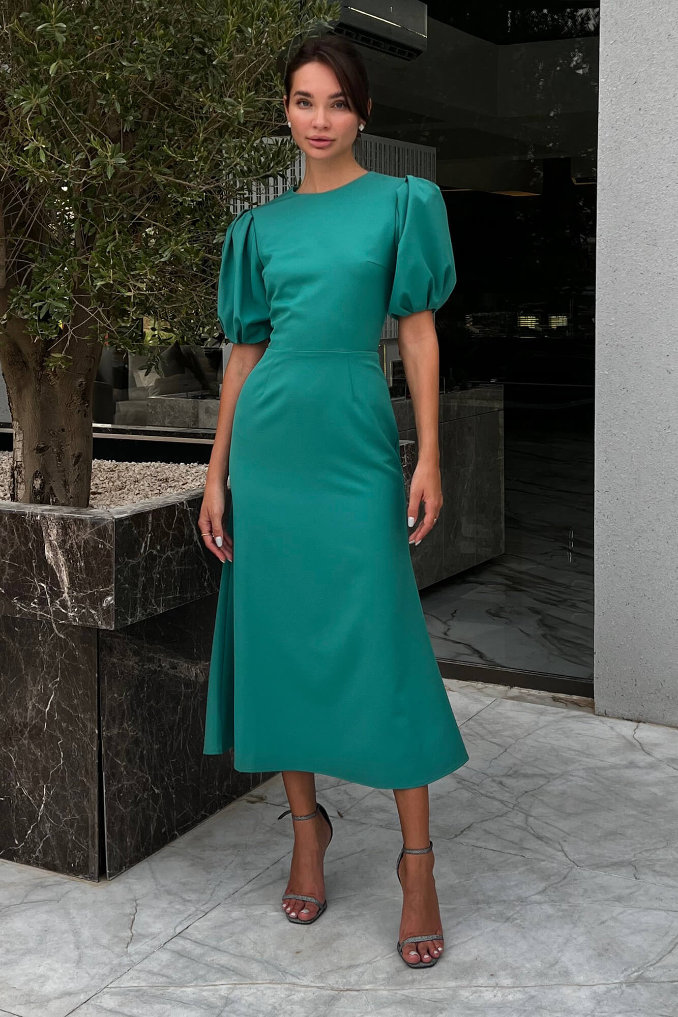 Melivya™ Godet Silhouette Puff Sleeve
