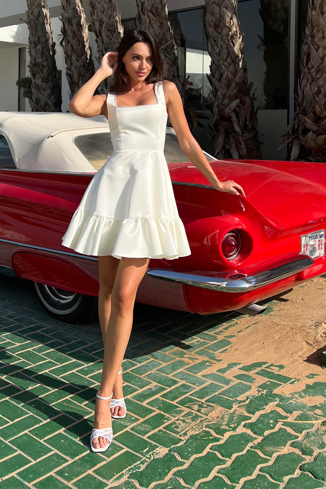 Melivya™ Bottom Flounced Strap Mini Dress