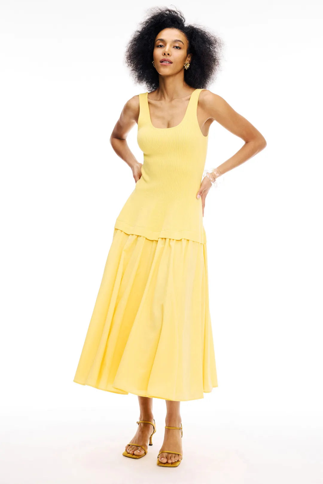 Melivya™ Sunveil Knit Flare Midi Dress