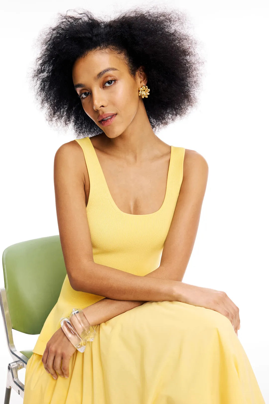 Melivya™ Sunveil Knit Flare Midi Dress