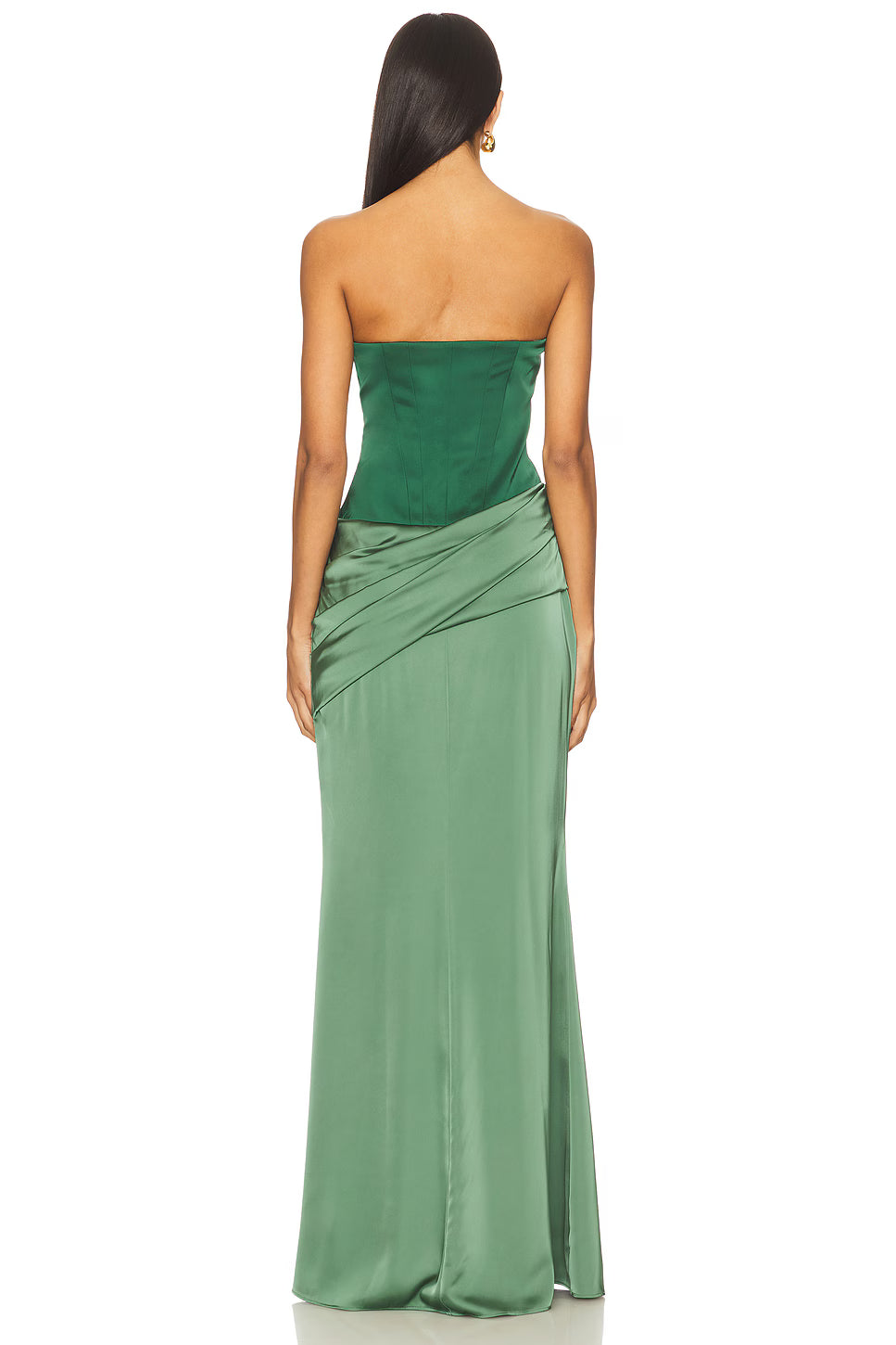 Melivya™ Emerald Wrap Satin Gown
