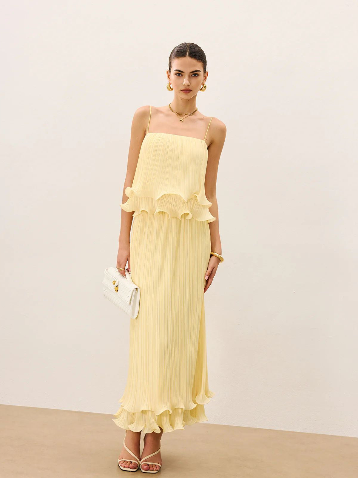 Melivya™ Gilded Morning Fine Pleated Camisole