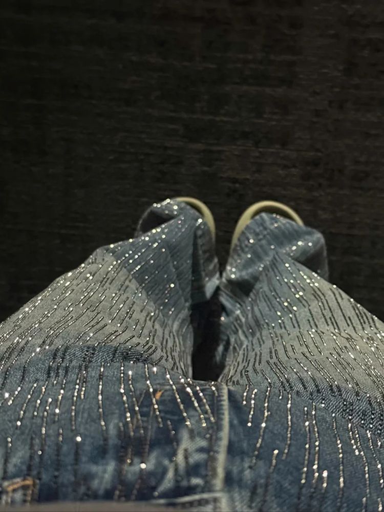 Melivya™ Rhinestone Wide Leg Jeans – Sparkle Denim