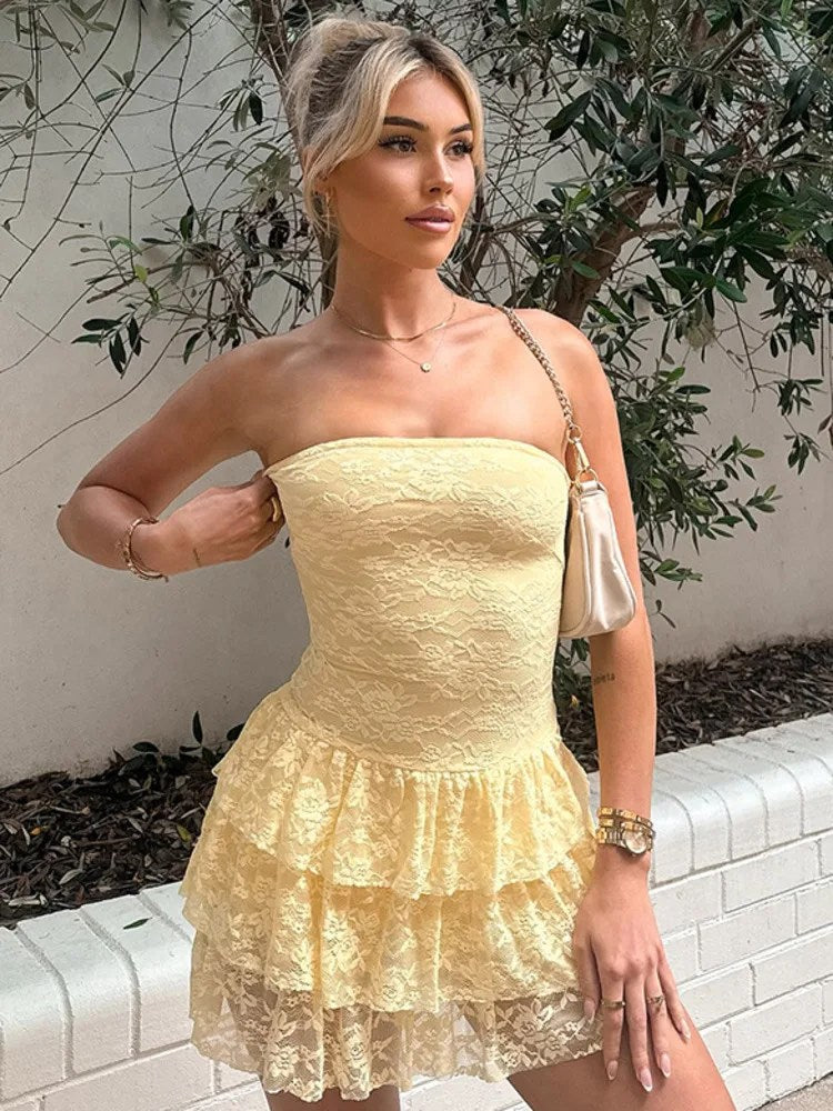 Melivya™ Off-shoulder Strapless Mini Dress
