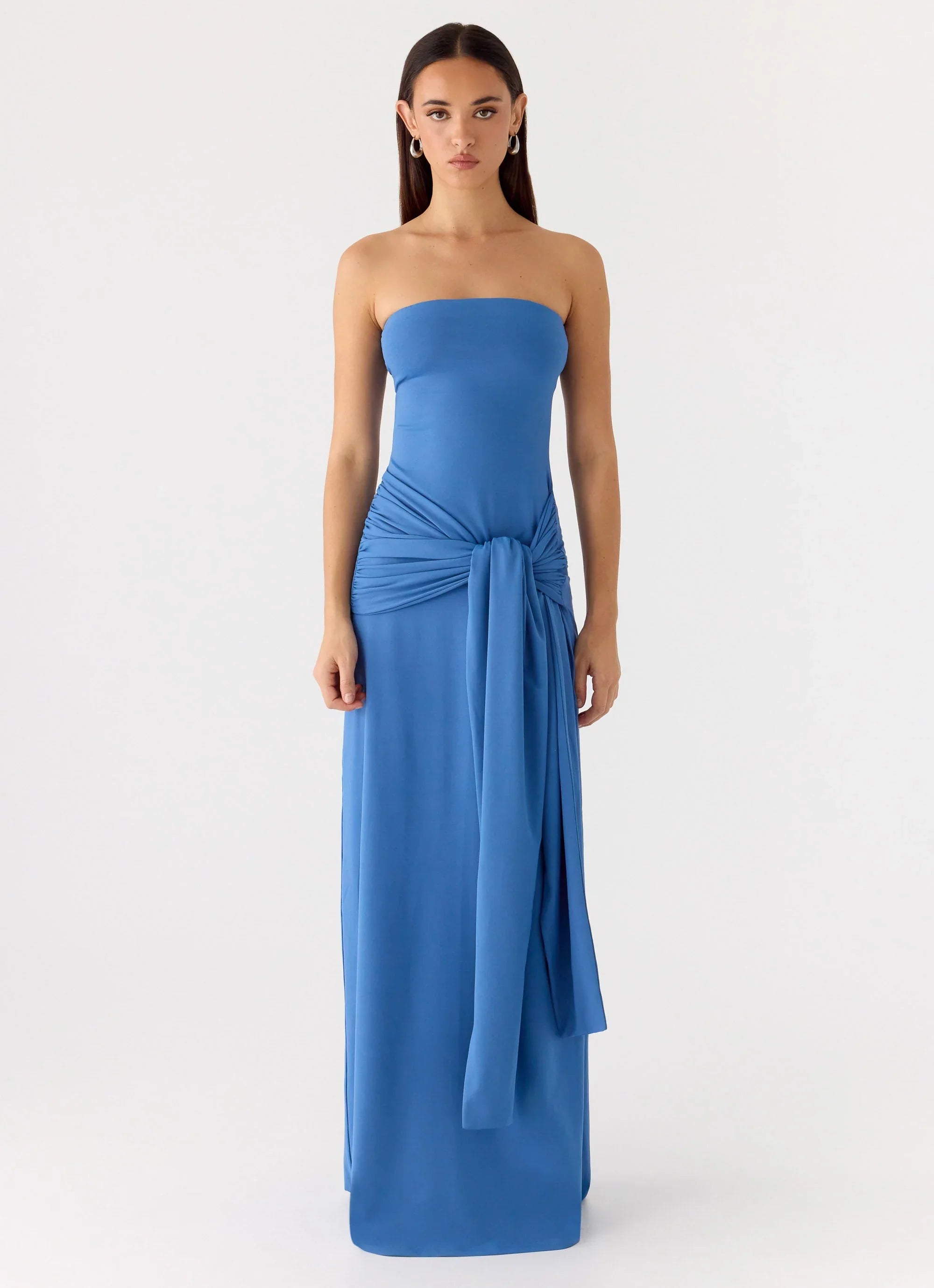 Melivya™ Azure Sculpt Strapless Gown