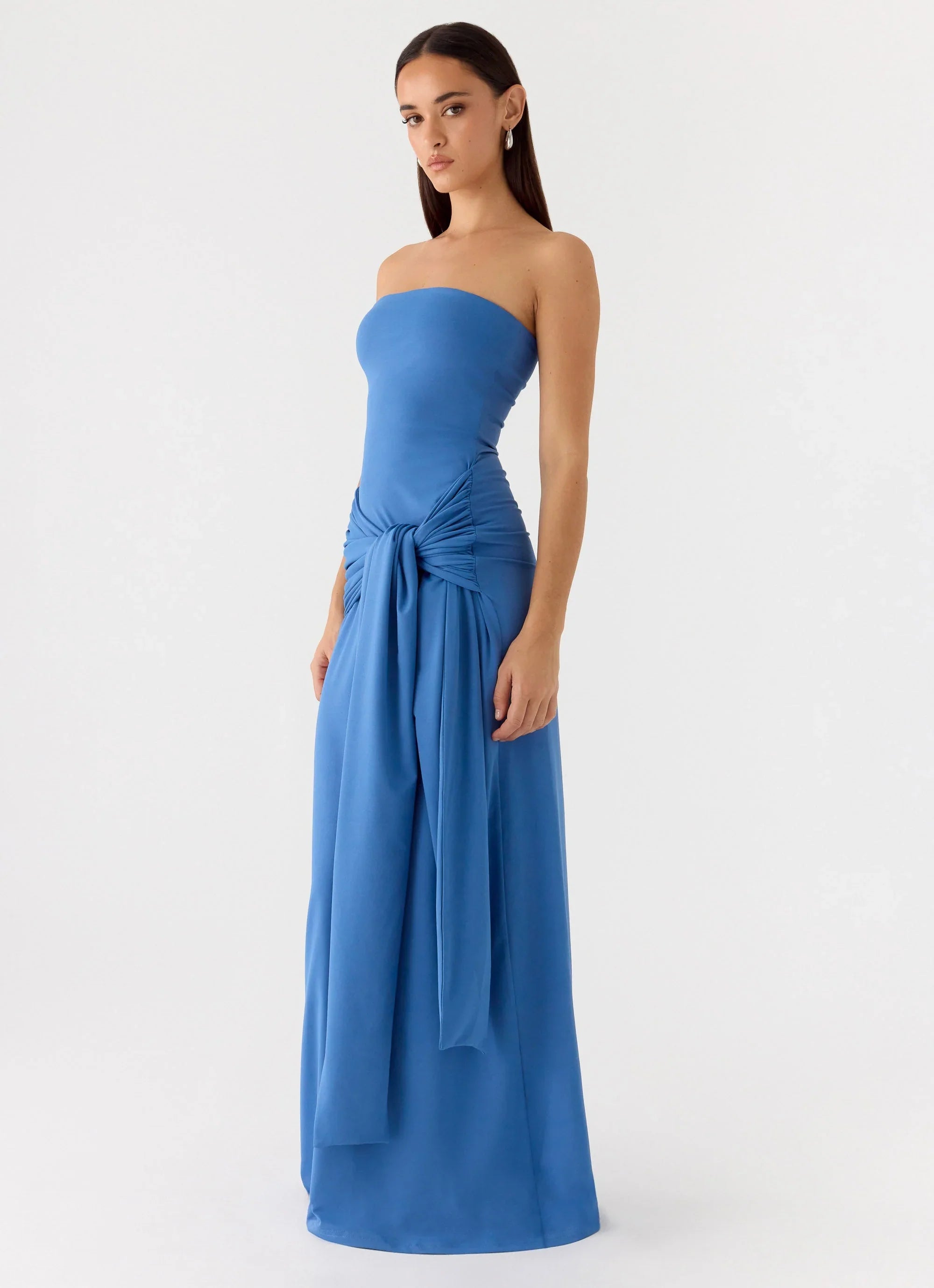 Melivya™ Azure Sculpt Strapless Gown
