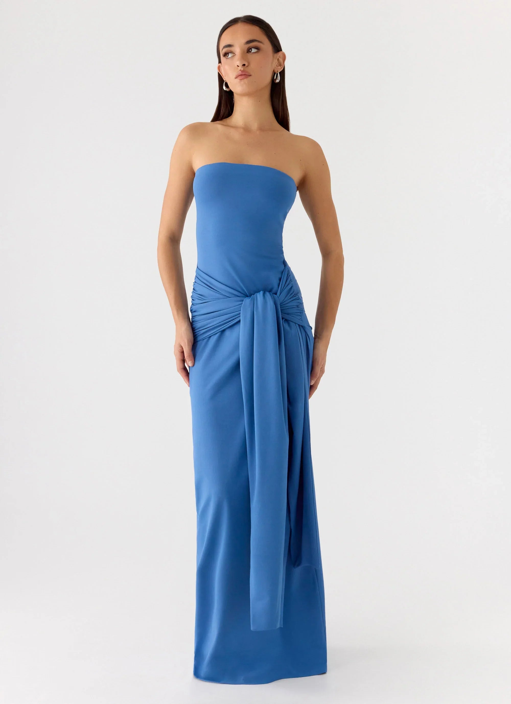 Melivya™ Azure Sculpt Strapless Gown