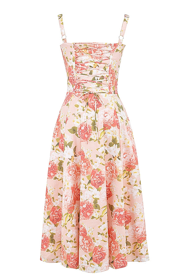 Melivya™ CARMEN PINK PEONY PRINT COTTON BUSTIER - Pink