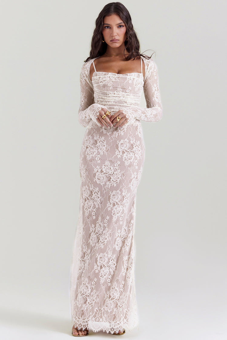 Melivya™ ARTEMIS VINTAGE CREAM LACE DRESS
