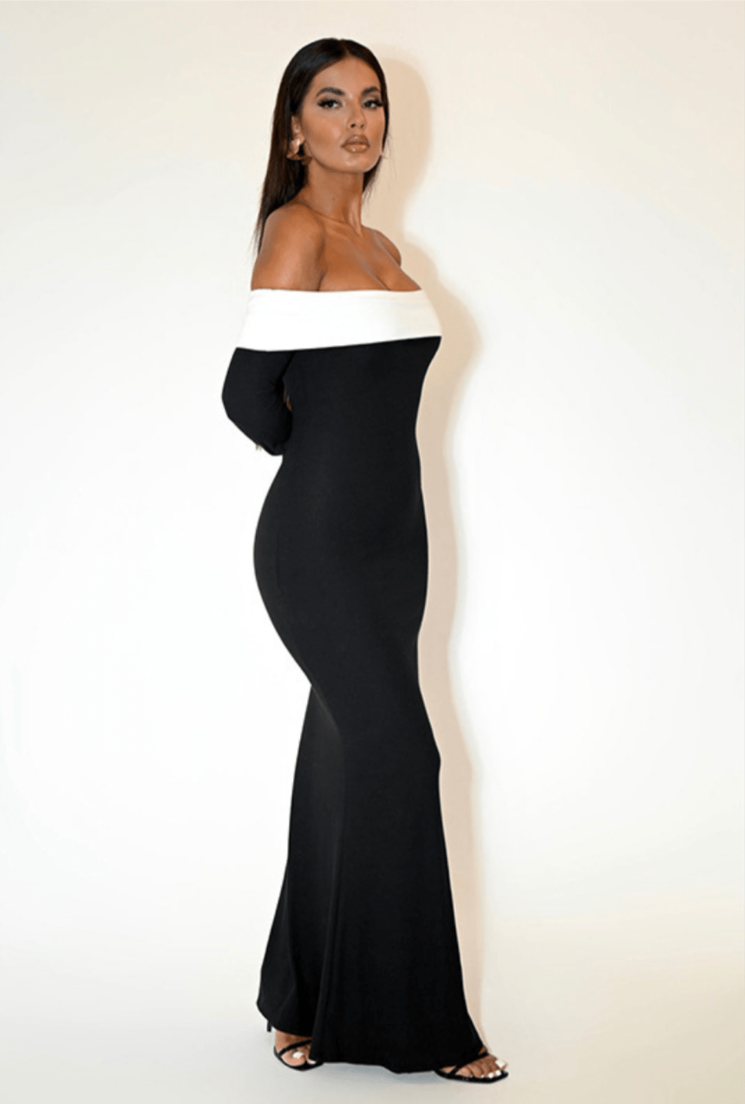Melivya™ EMILION BLACK CLASSY OFF SHOULDER MAXI DRESS - Black