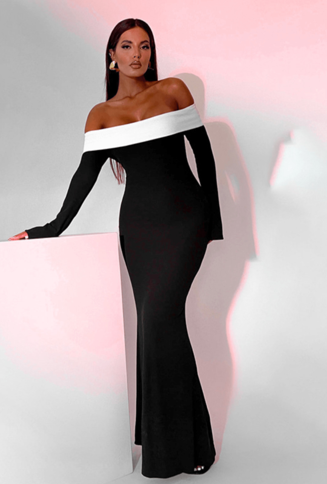 Melivya™ EMILION BLACK CLASSY OFF SHOULDER MAXI DRESS - Black