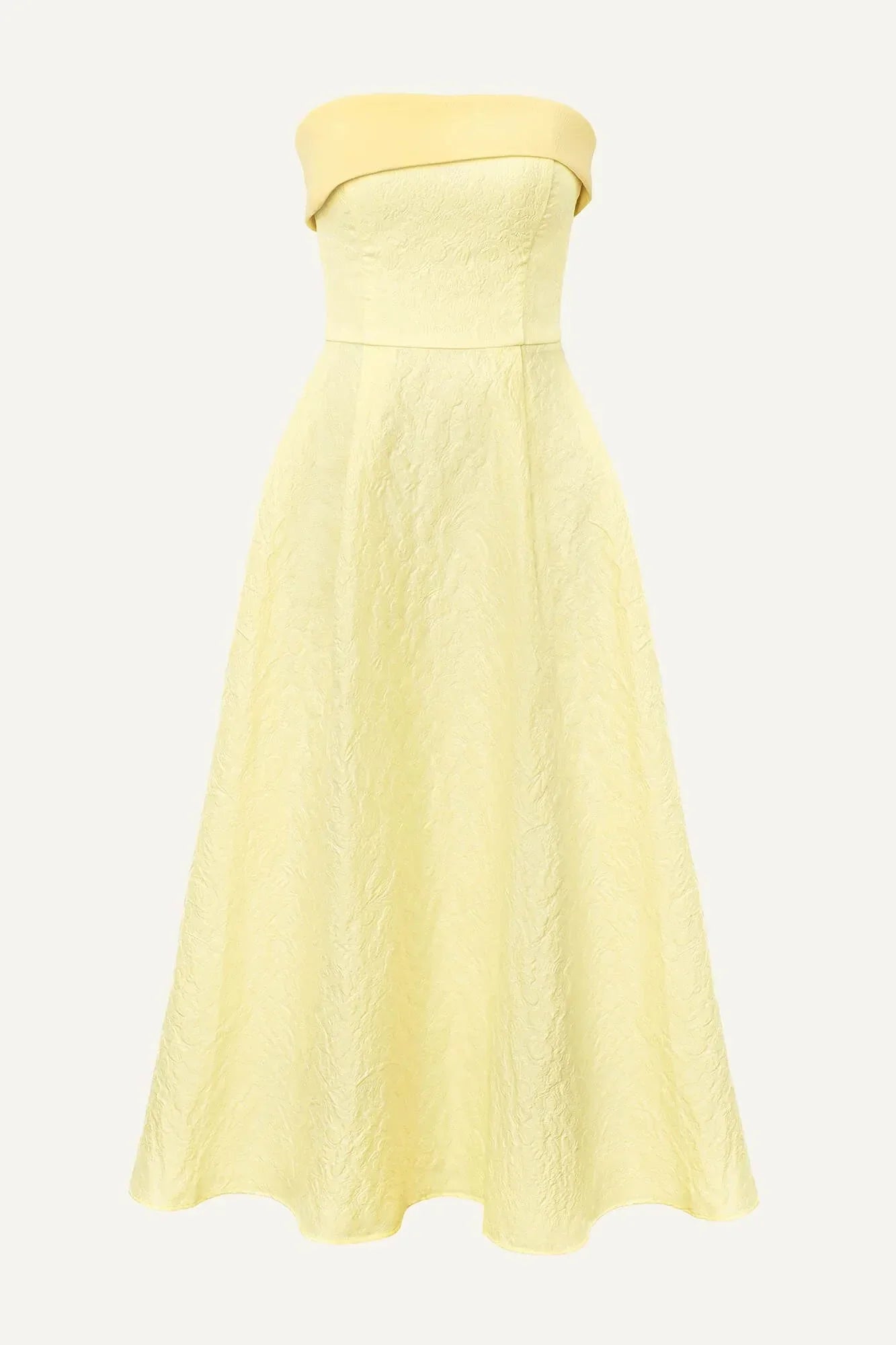 Melivya™ Jacquard Midi Dress with Satin Turn-up