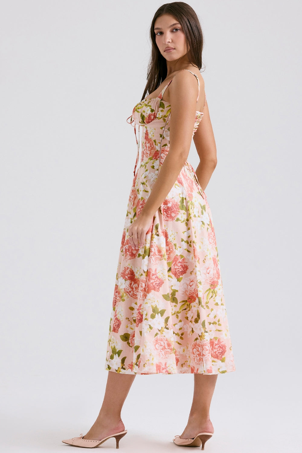 Melivya™ CARMEN PINK PEONY PRINT COTTON BUSTIER - Pink