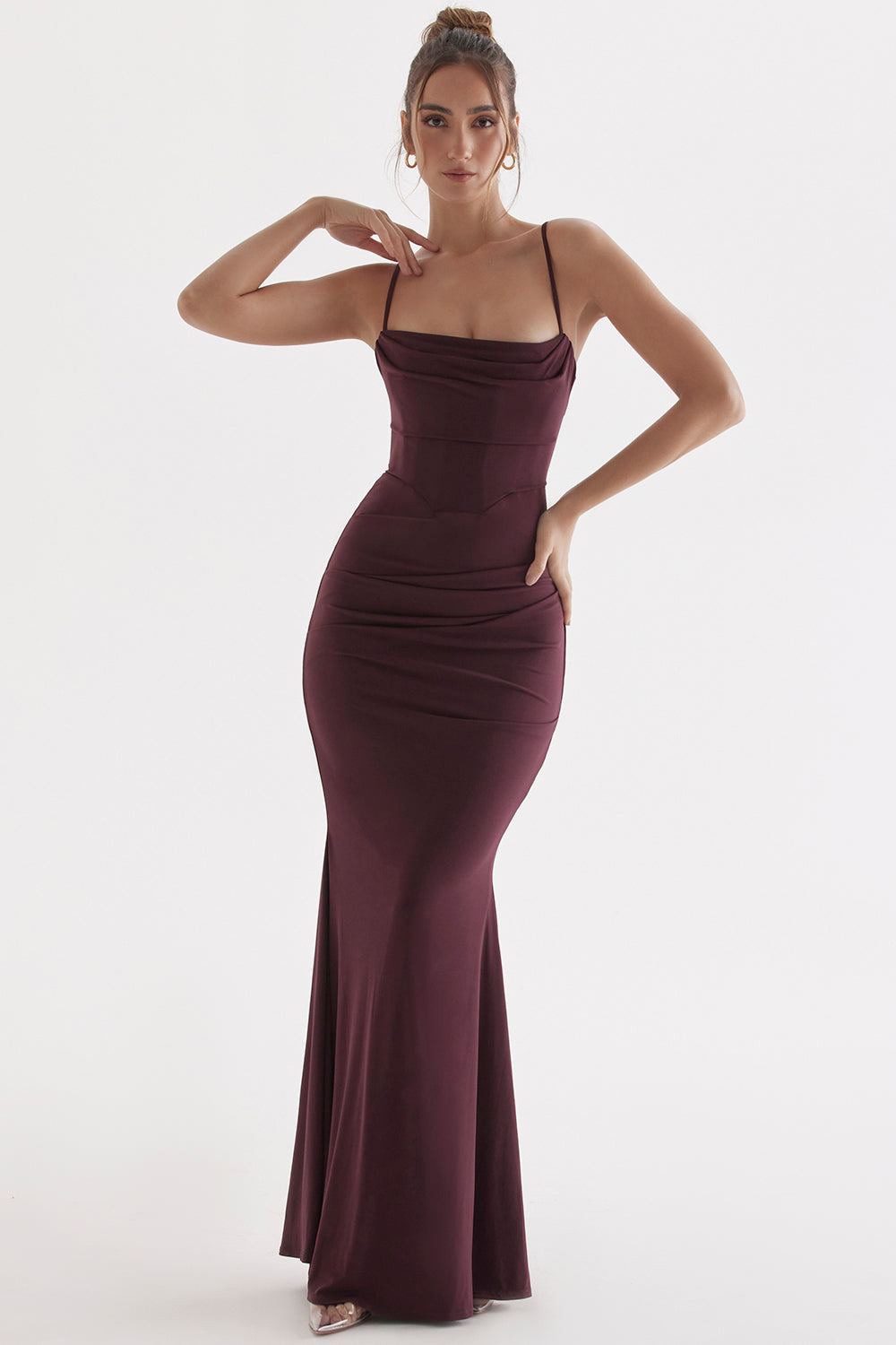 Melivya™ MILENA CORSET MAXI DRESS - Brown