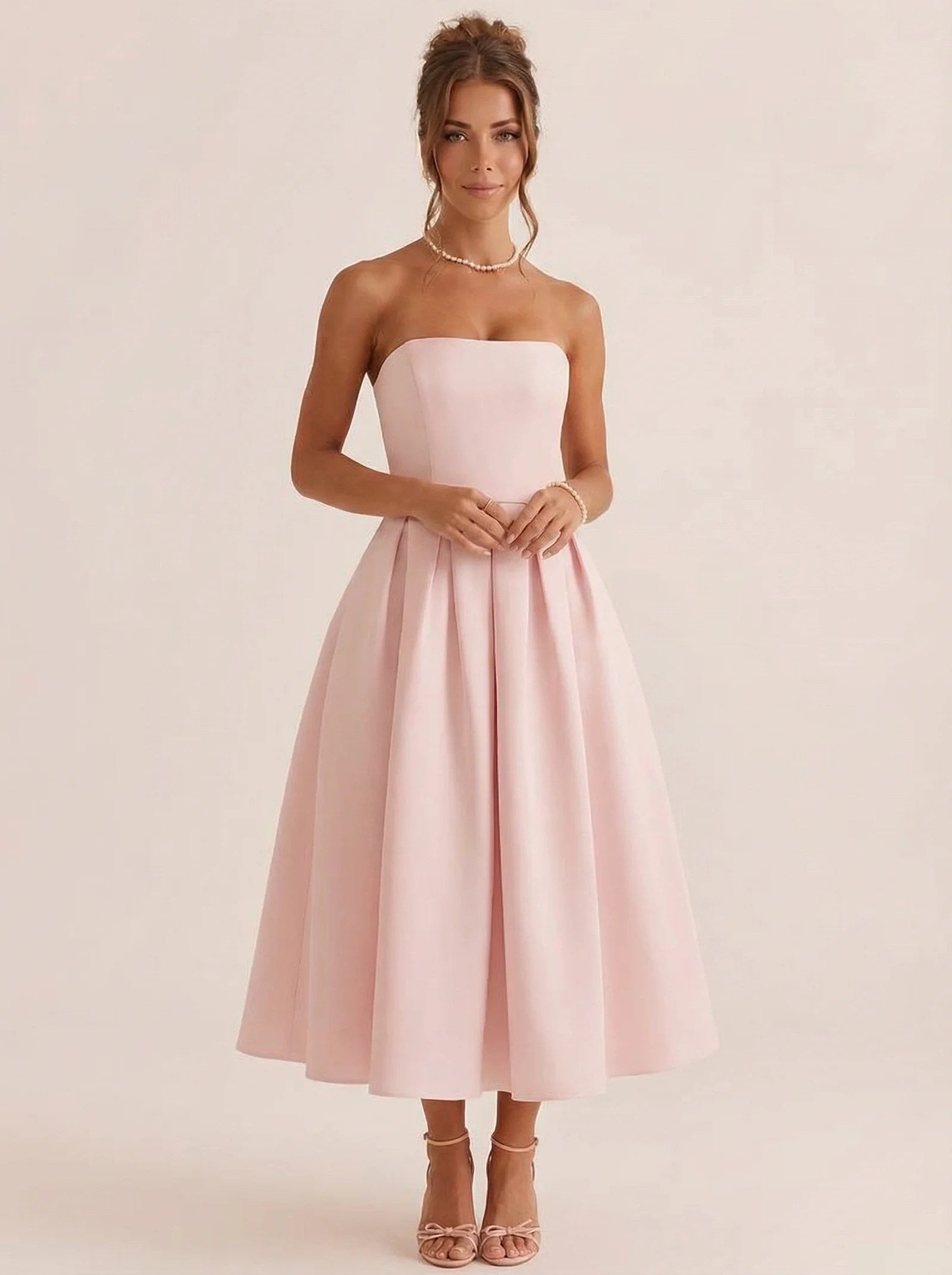 Melivya™ Off-shoulder Strapless Midi Dress