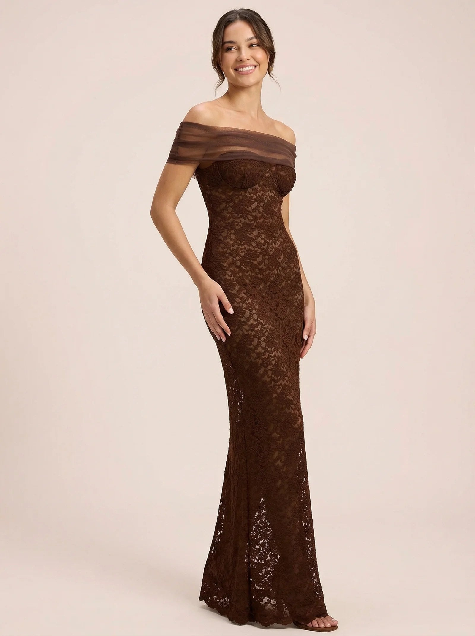 Melivya™ Lace Off-shoulder Backless