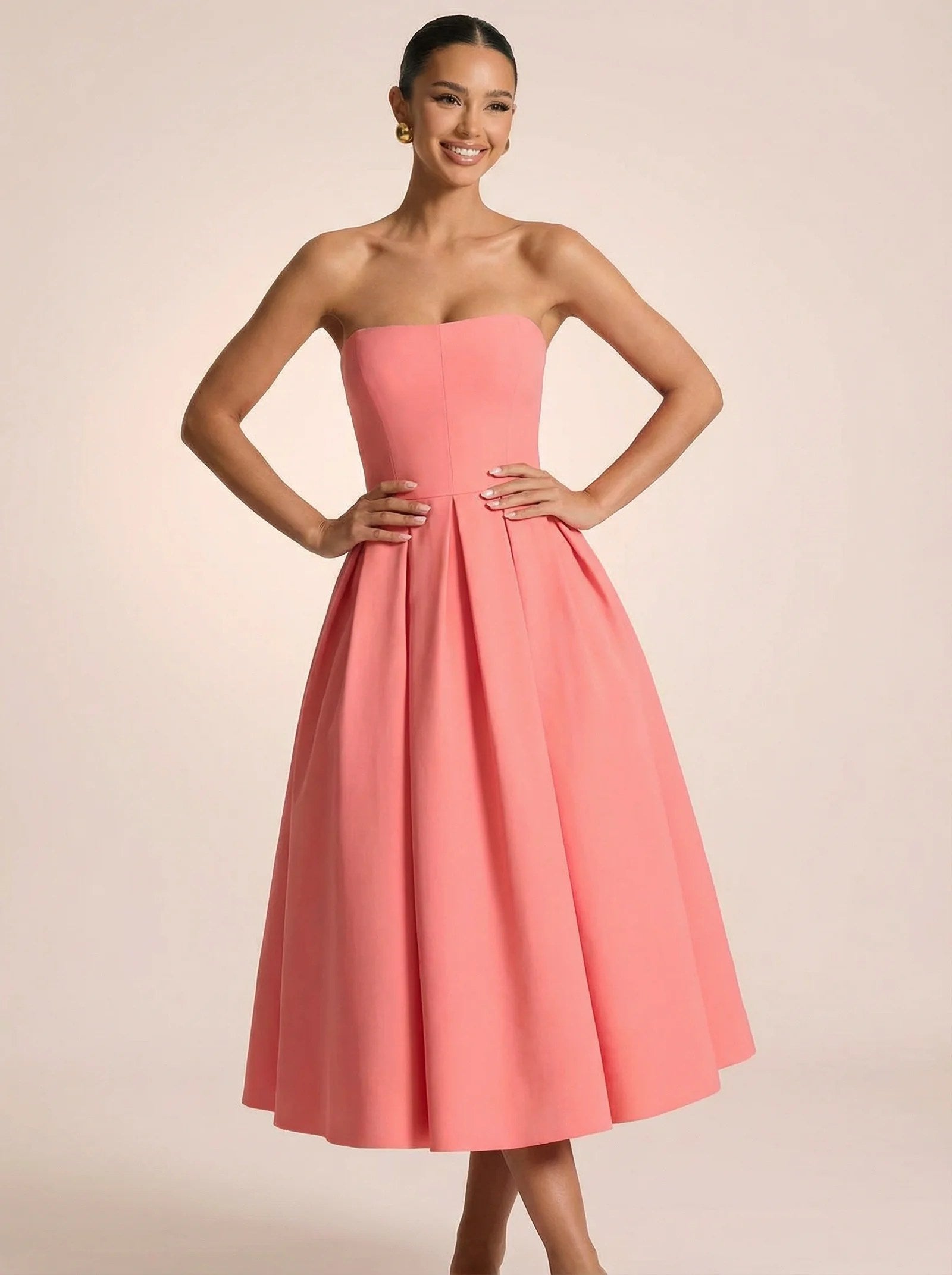 Melivya™ Off-shoulder Strapless Midi Dress