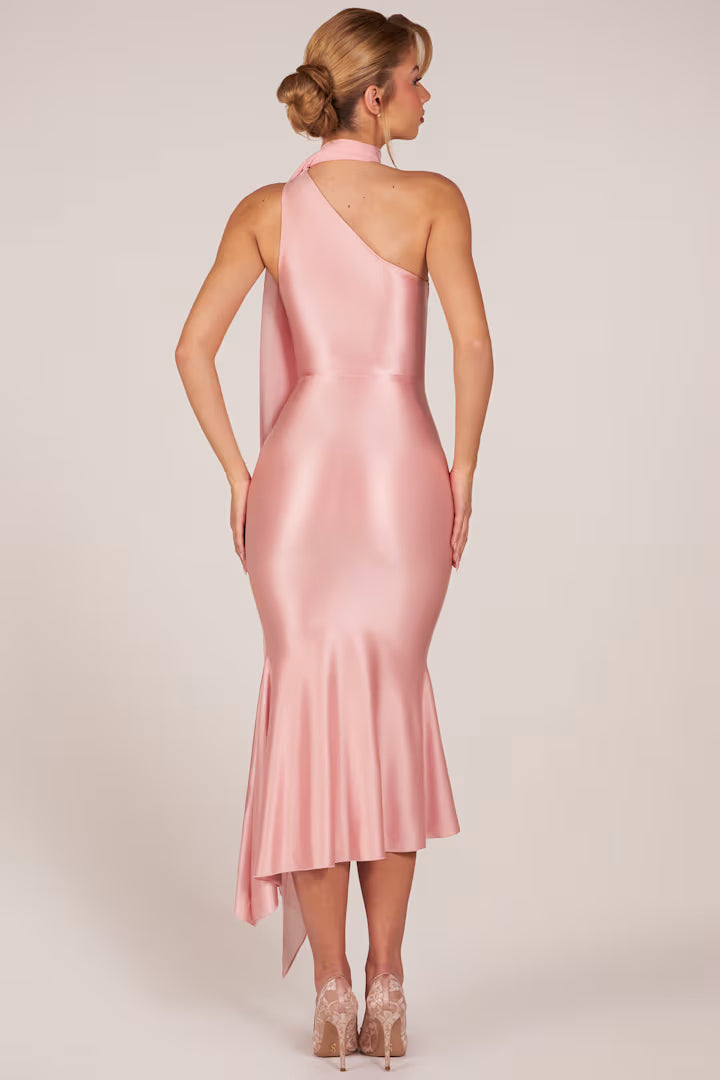 Melivya™ Blush Étoile Scarf Midi Dress