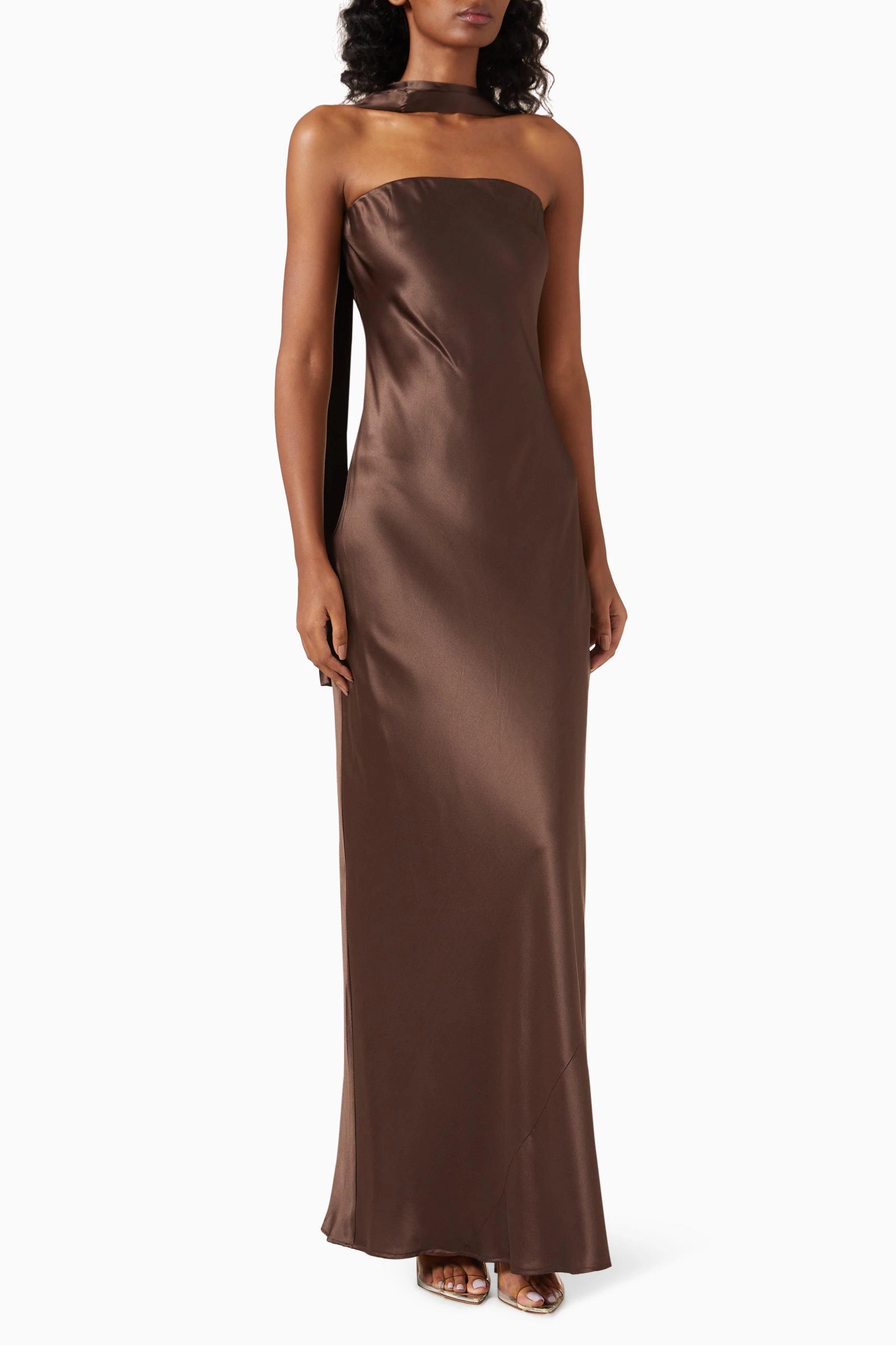 Melivya™ Strapless Scarf Maxi Dress