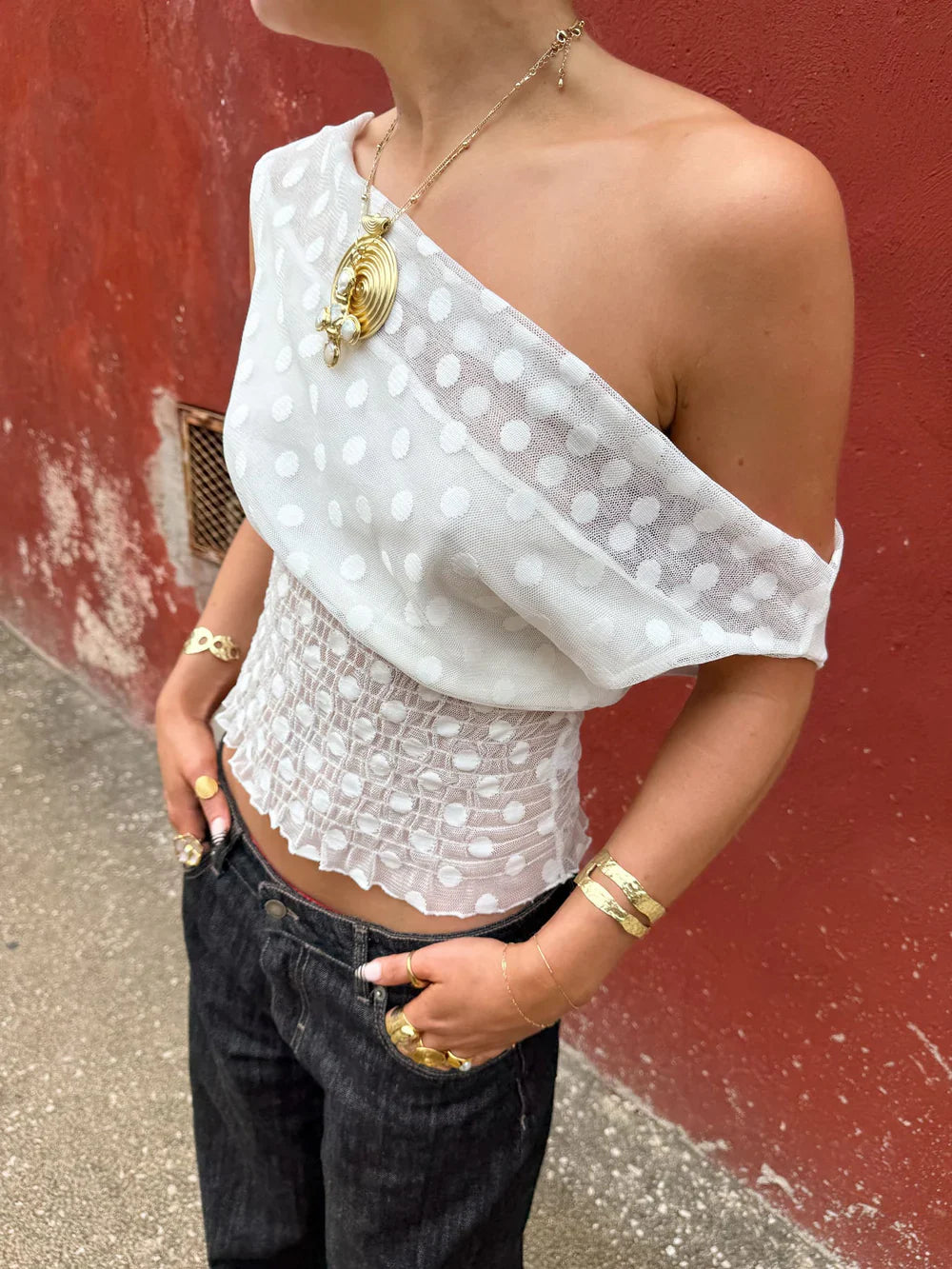 Melivya™ Ivory Whisper Asymmetric Top