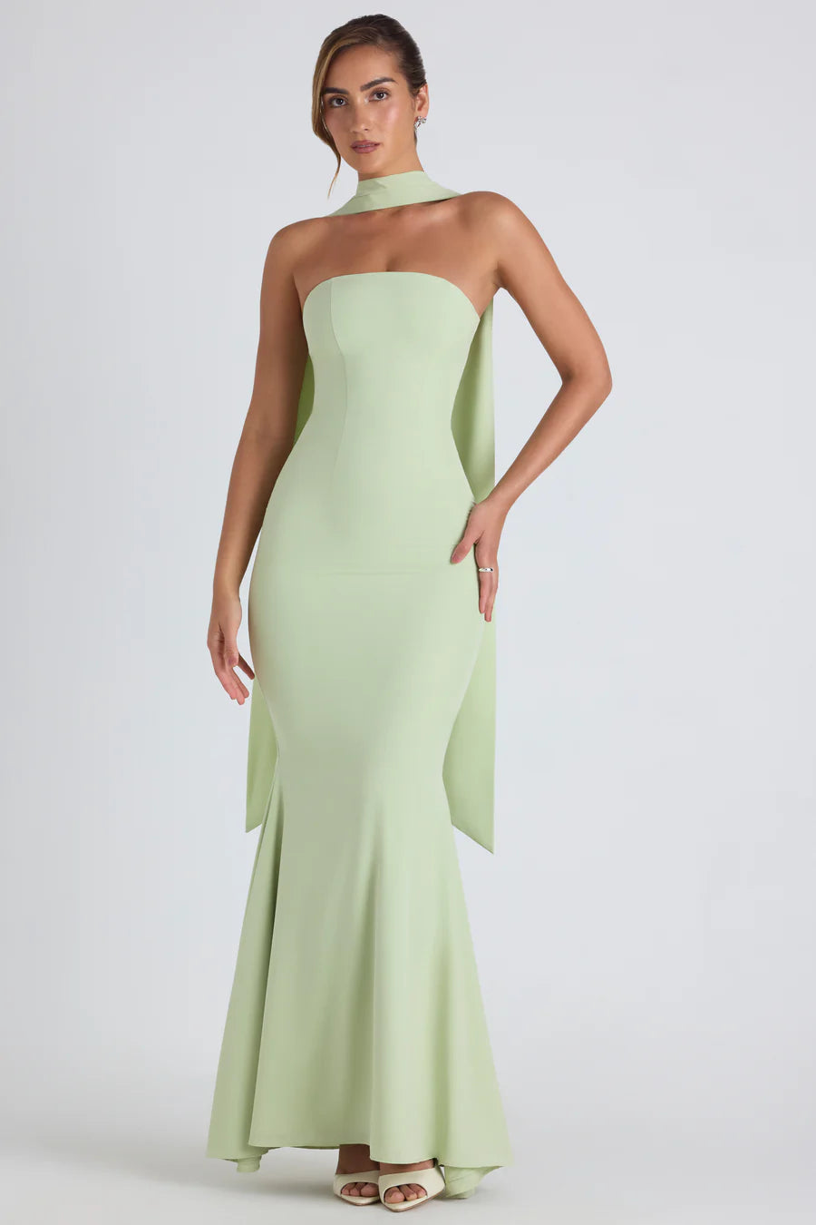 Melivya™ Strapless Scarf Maxi Dress